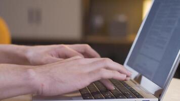 Close-up of hands typing on the keyboard. video