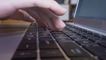 Fingers using keyboard in very close-up. video