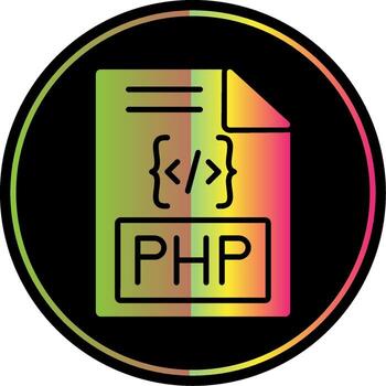 Php Glyph Due Color Icon Design vector