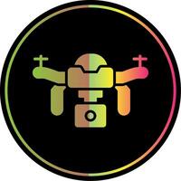 Drone Glyph Due Color Icon Design vector