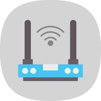 Router Flat Curve Icon Design vector