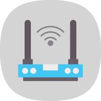 Router Flat Curve Icon Design vector