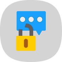 Secure Chat Flat Curve Icon Design vector