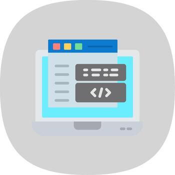 código plano curva icono diseño vector