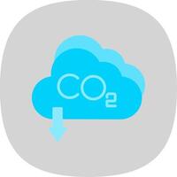 co2 plano curva icono diseño vector