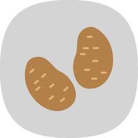 Potato's Flat Curve Icon Design vector