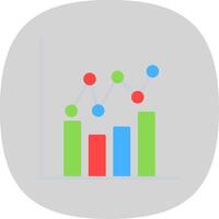 Graphs Flat Curve Icon Design vector