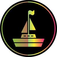 Boat Glyph Due Color Icon Design vector