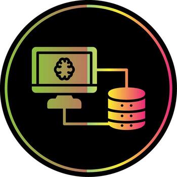 Database Glyph Due Color Icon Design vector