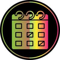 calendario glifo debido color icono diseño vector
