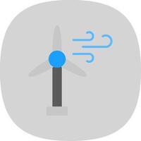 Wind Turbine Flat Curve Icon Design vector