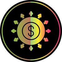 Budget Spending Glyph Due Color Icon Design vector