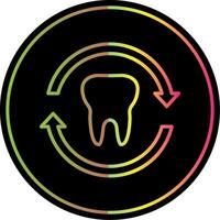 diente línea degradado debido color icono diseño vector