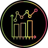 Bar Chart Line Gradient Due Color Icon Design vector