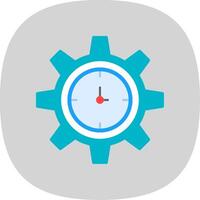 Time Manage Flat Curve Icon Design vector
