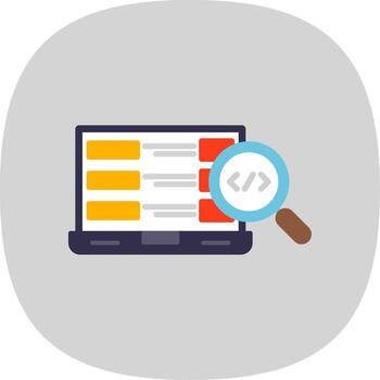 Software Development Flat Curve Icon Design vector