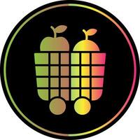 Fruit Cart Glyph Due Color Icon Design vector