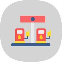 Petrol Station Flat Curve Icon Design vector