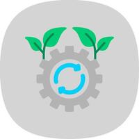 Sustainable Technology Flat Curve Icon Design vector