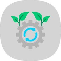 Sustainable Technology Flat Curve Icon Design vector