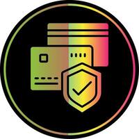 Secure Debit Card Glyph Due Color Icon Design vector