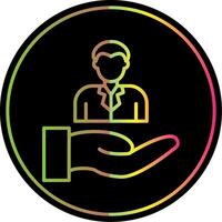 Customer Line Gradient Due Color Icon Design vector