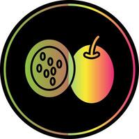 pasión Fruta glifo debido color icono diseño vector