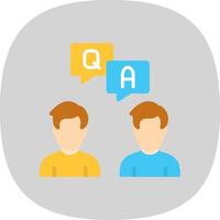 Question And Answer Flat Curve Icon Design vector