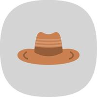 Cowboy Hat Flat Curve Icon Design vector