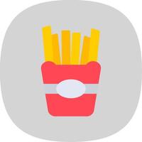 French Fries Flat Curve Icon Design vector