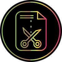 Cutting Line Gradient Due Color Icon Design vector