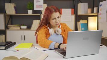 Focused female student studying. video