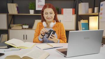 Thrifty and smart schoolgirl. video