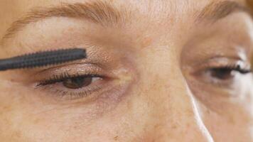 Applying mascara to eyelashes, make-up. video