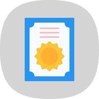 Certificate Flat Curve Icon Design vector