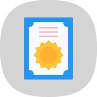 Certificate Flat Curve Icon Design vector