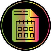 Document Glyph Due Color Icon Design vector