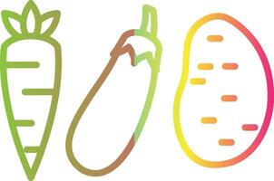 Vegetables Line Gradient Due Color Icon Design vector