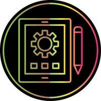 Tablet Line Gradient Due Color Icon Design vector