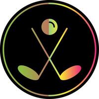 Golf Glyph Due Color Icon Design vector