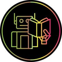 Robot Line Gradient Due Color Icon Design vector
