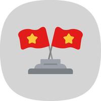 Flags Flat Curve Icon Design vector