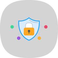 Cyber Security Flat Curve Icon Design vector