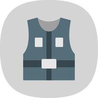 Jacket Flat Curve Icon Design vector