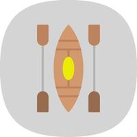 Canoe Flat Curve Icon Design vector