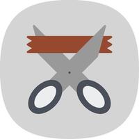 Scissors Flat Curve Icon Design vector