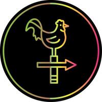 Chicken Line Gradient Due Color Icon Design vector