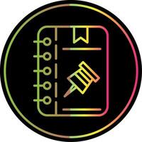 Push Pin Line Gradient Due Color Icon Design vector
