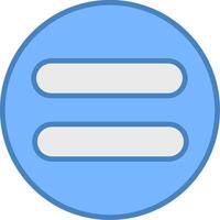 Equal Line Filled Blue Icon vector