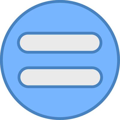 Equal Line Filled Blue Icon